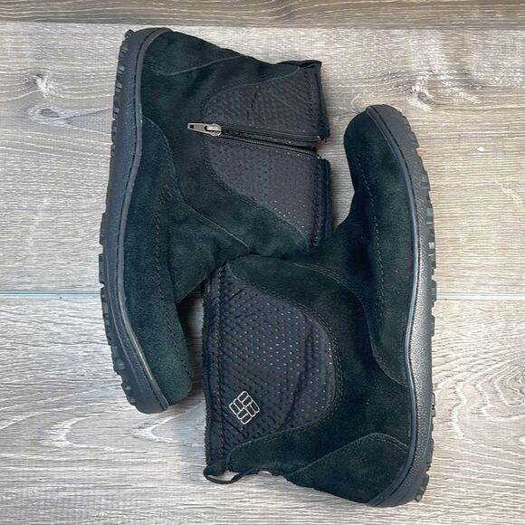 Columbia Omni-Heat Shorty Waterproof Black Suede Women’s Sz 9 Winter Snow Boots - Picture 9 of 13
